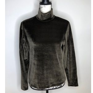 Limited America Brown Velvet Mock Turtleneck Top